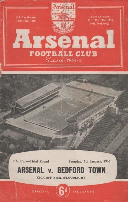 Arsenal v Bedford Town 07-Jan-1956