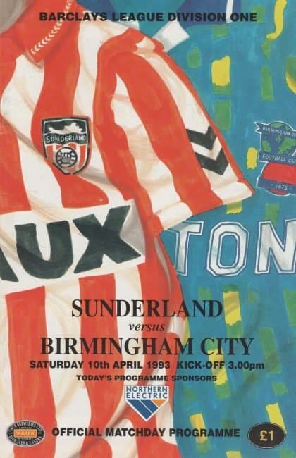 Sunderland v Birmingham City  10-Apr-1993