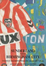 Sunderland v Birmingham City  15-Sep-1992