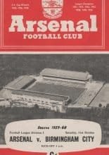 Arsenal v Birmingham City 31-Oct-1959