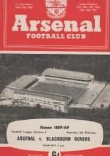 Arsenal v Blackburn Rovers 06-Feb-1960