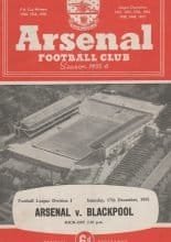 Arsenal v Blackpool 17-Dec-1955