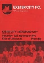 Exeter City v Bradford City 19-Nov-1977