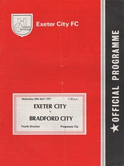 Exeter City v Bradford City  20-Apr-1977