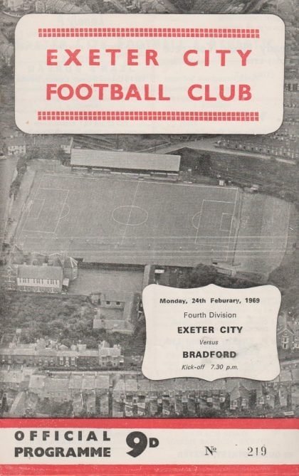 Exeter City v Bradford Park Avenue  24-Feb-1969