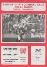 Exeter City v Bristol City 22-Feb-1984
