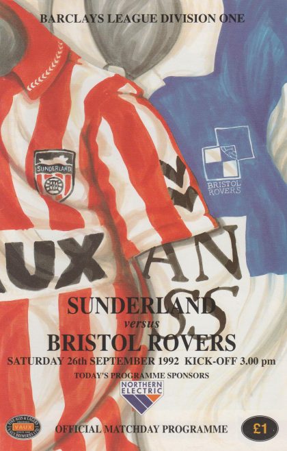 Sunderland v Bristol Rovers 26-Sep-1992