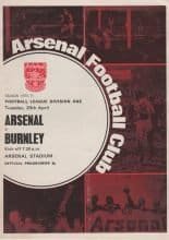 Arsenal v Burnley 20-Apr-1971