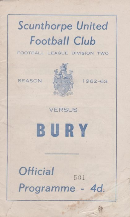 Scunthorpe United v Bury  10-May-1963