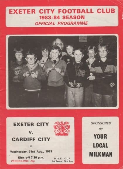 Exeter City v Cardiff City  31-Aug-1983