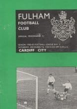 Fulham v Cardiff City 07-Dec-1968