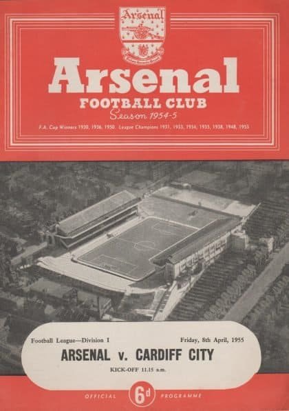 Arsenal v Cardiff City 08-Apr-1955