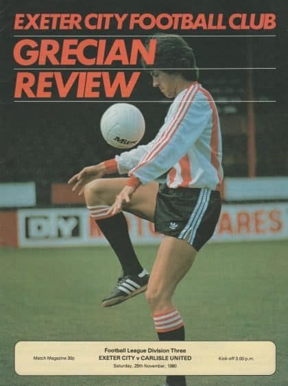 Exeter City v Carlisle United 29-Nov-1980
