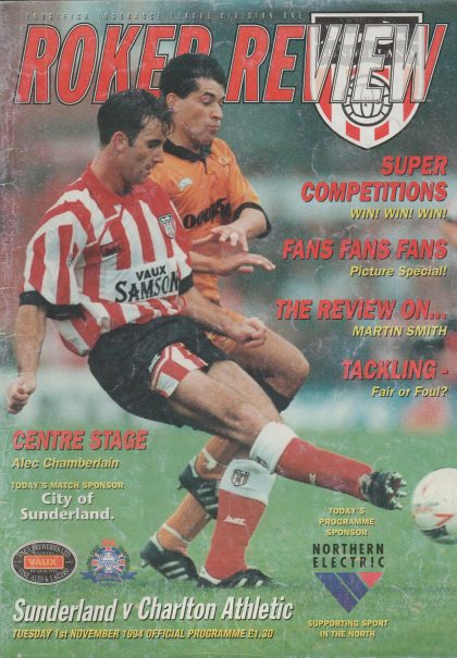 Sunderland v Charlton Athletic  01-Nov-1994