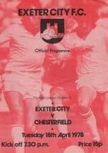 Exeter City v Chesterfield 18-Apr-1978