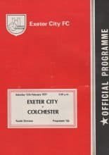 Exeter City v Colchester United 12-Feb-1977