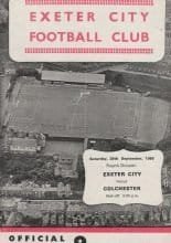 Exeter City v Colchester United 28-Sep-1968