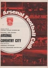 Arsenal v Coventry City 12-Oct-1968