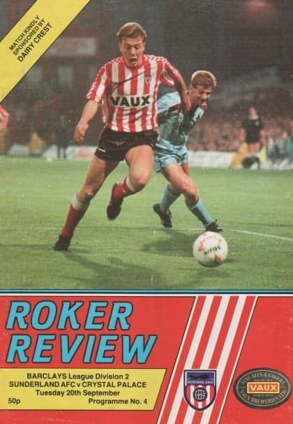 Sunderland v Crystal Palace 20-Sep-1989