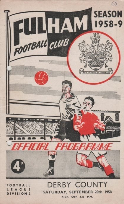 Fulham v Derby County 20-Sep-1958