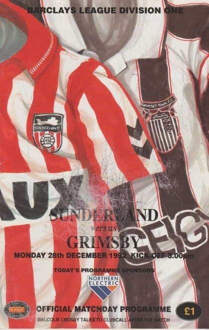 Sunderland v Grimsby Town 28-Dec-1992