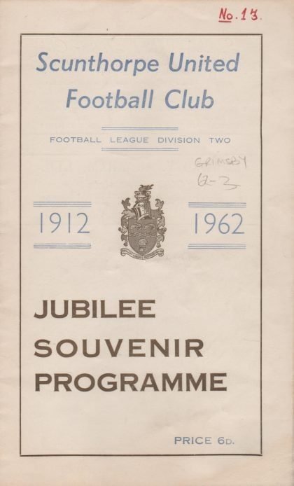 Scunthorpe United v Grimsby Town  21-Dec-1962