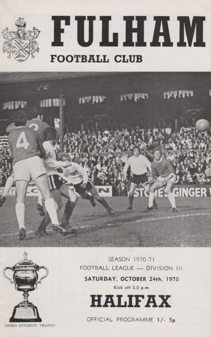 Fulham v Halifax Town  24-Oct-1970