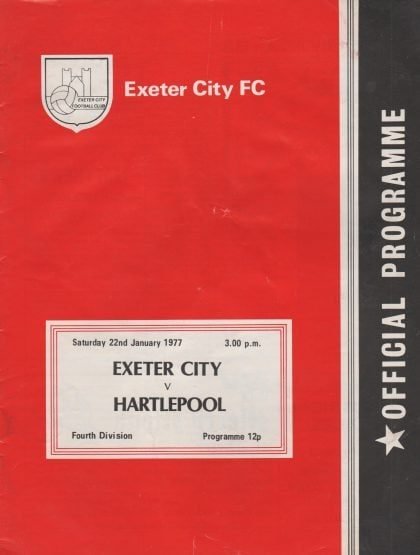 Exeter City v Hartlepool United 22-Jan-1977