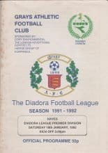 Grays Athletic v Hayes  18-Jan-1992