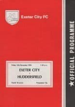 Exeter City v Huddersfield Town  12-Nov-1976