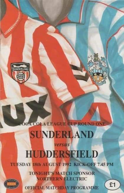 Sunderland v Huddersfield Town  18-Aug-1992
