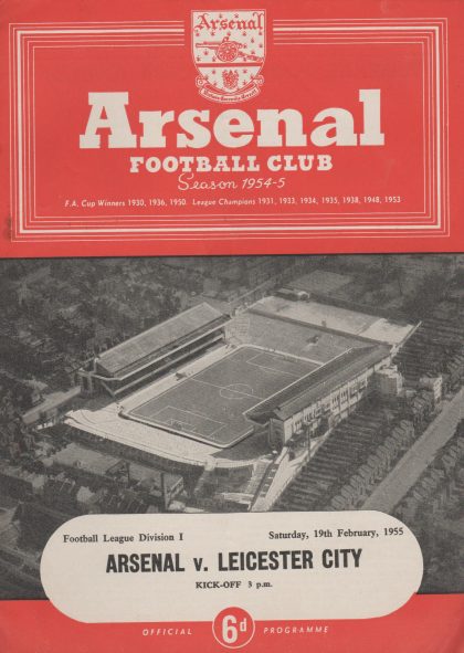 Arsenal v Leicester City 19-Feb-1955