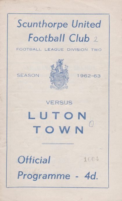 Scunthorpe United v Luton Town  12-Apr-1963