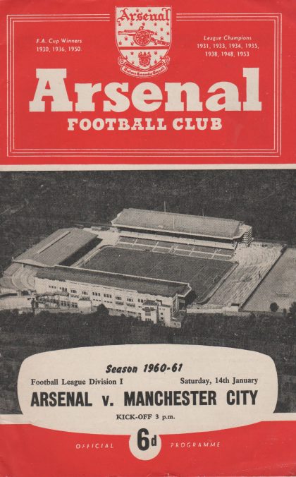 Arsenal v Manchester City 14-Jan-1961