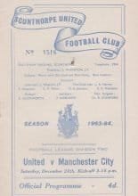 Scunthorpe United v Manchester City  28-Dec-1963