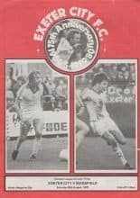 Exeter City v Mansfield Town  25-Aug-1979
