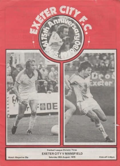 Exeter City v Mansfield Town  25-Aug-1979