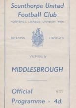 Scunthorpe United v Middlesbrough 29-Mar-1963