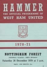 West Ham United v Nottingham Forest 26-Dec-1970