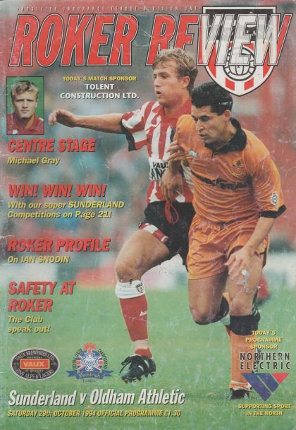 Sunderland v Oldham Athletic 29-Oct-1994