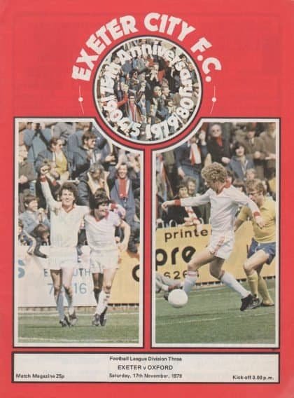 Exeter City v Oxford United  17-Nov-1979