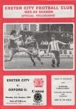 Exeter City v Oxford United 02-Jan-1984