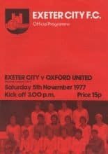 Exeter City v Oxford United 05-Nov-1977