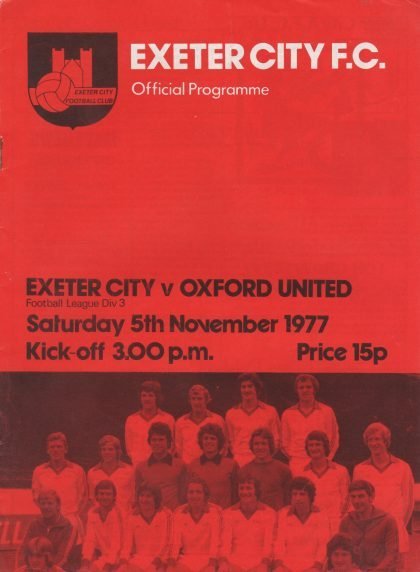 Exeter City v Oxford United 05-Nov-1977
