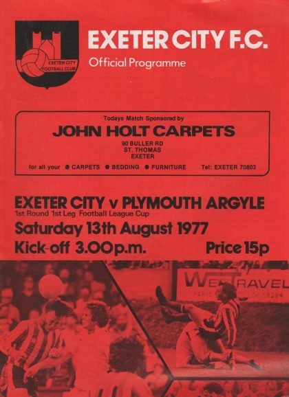 Exeter City v Plymouth Argyle  13-Aug-1977