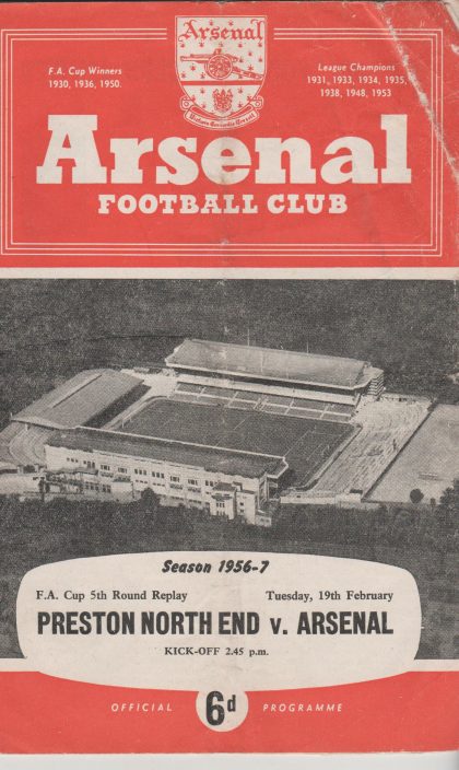 Arsenal v Preston North End 19-Feb-1957