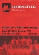Exeter City v Preston North End 22-Oct-1977