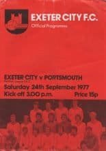 Exeter City v Portsmouth 24-Sep-1977