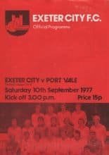Exeter City v Port Vale 10-Sep-1977