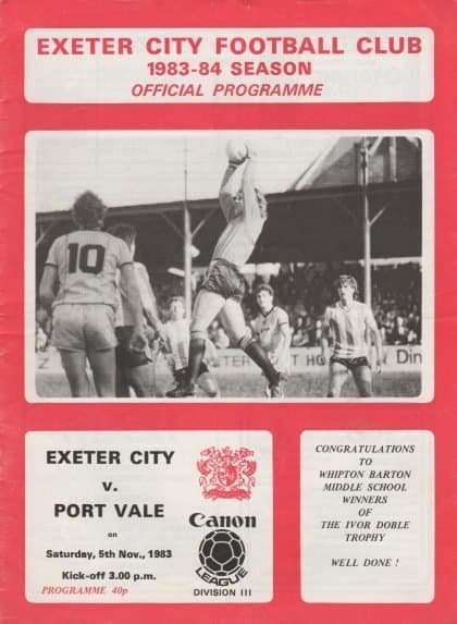 Exeter City v Port Vale   05-Nov-1983